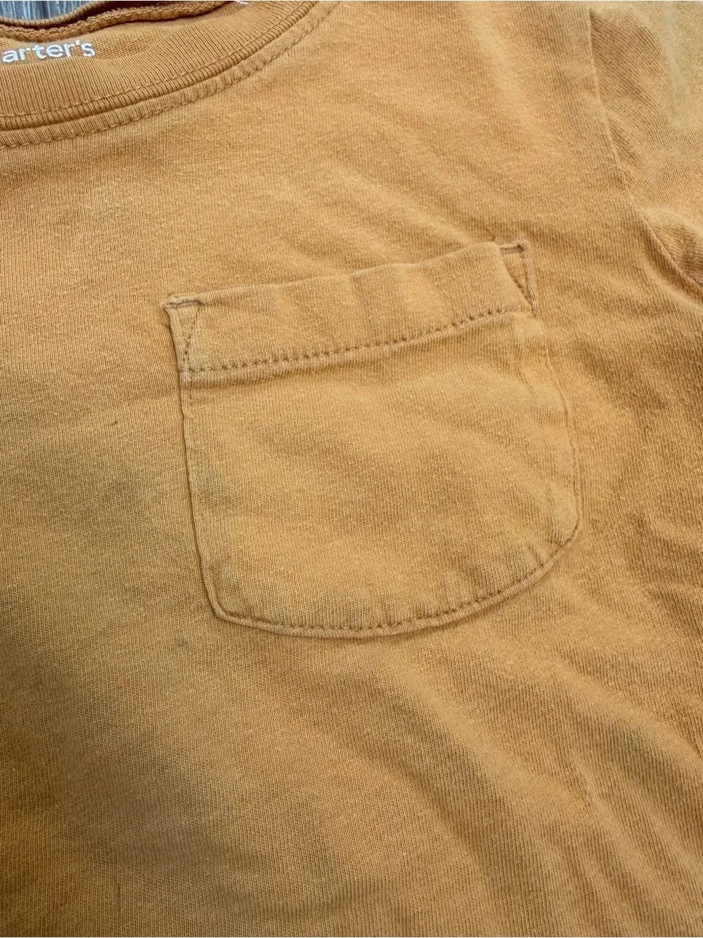 CARTERS SHORT SLEEVE COLOR BLOCK POCKET T SHIRT MUSTARD NAVY 7